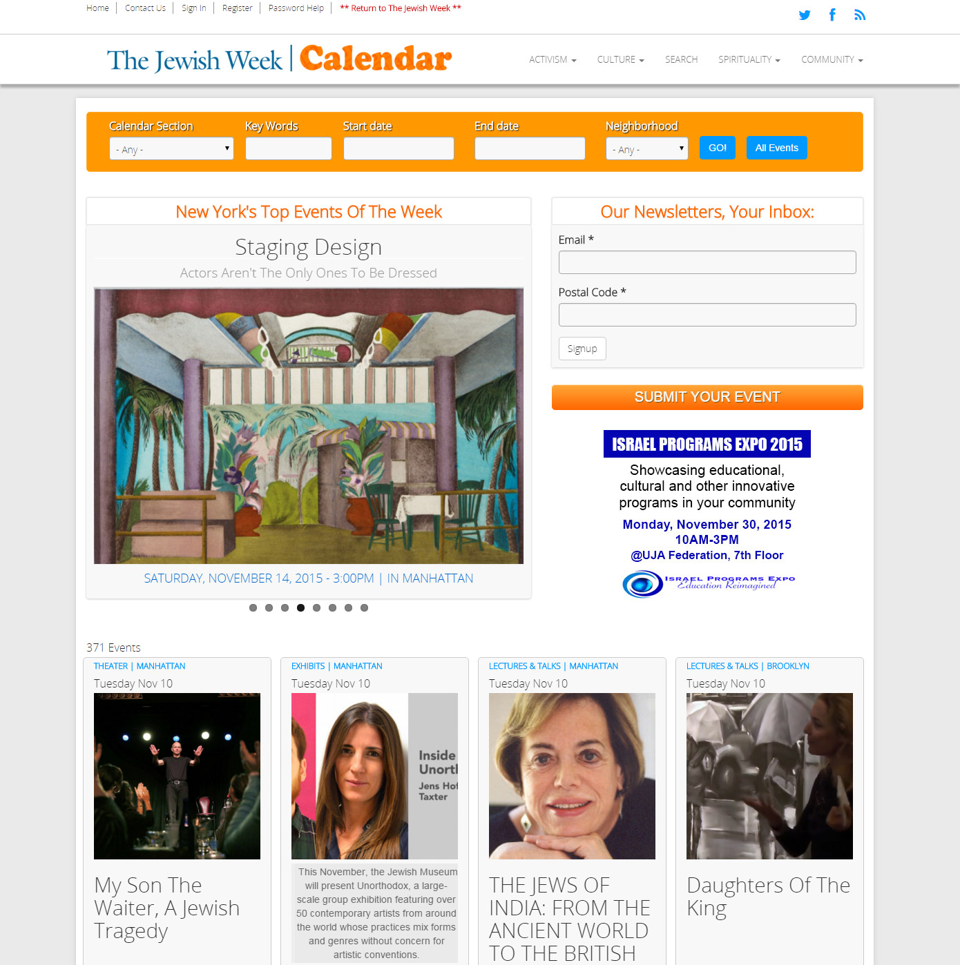 The Jewish Week Calendar The Jewish Week Calendar